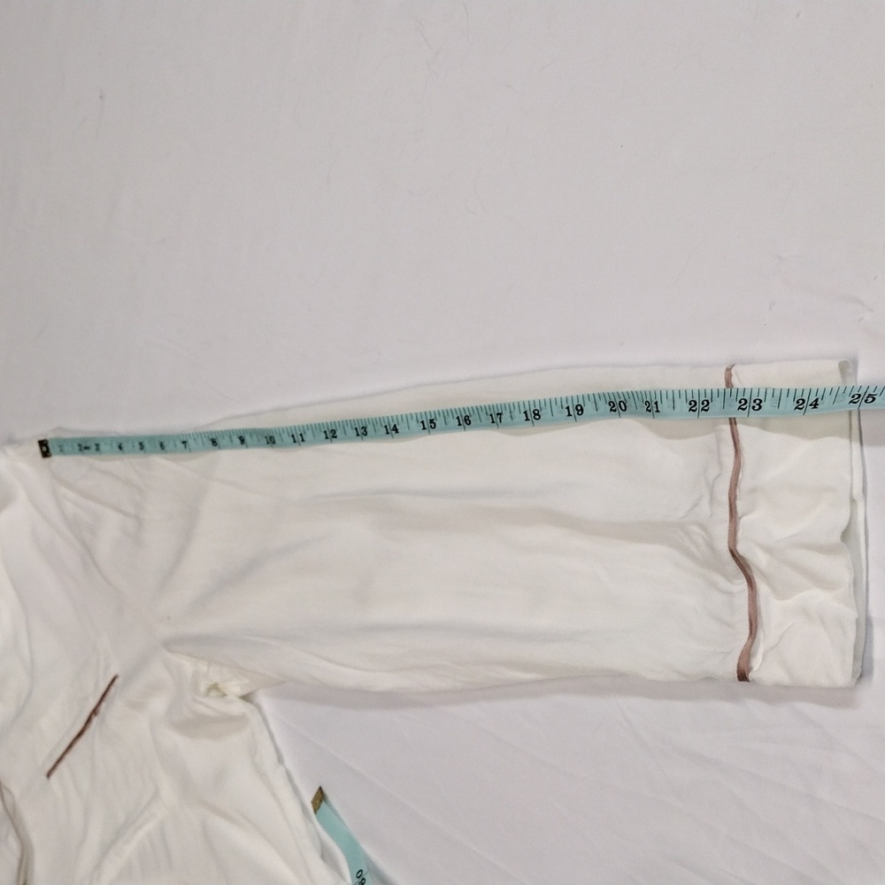 Cosabella Long sleeve Pajama Set White With Brown Trim Size XL - Picture 11 of 15